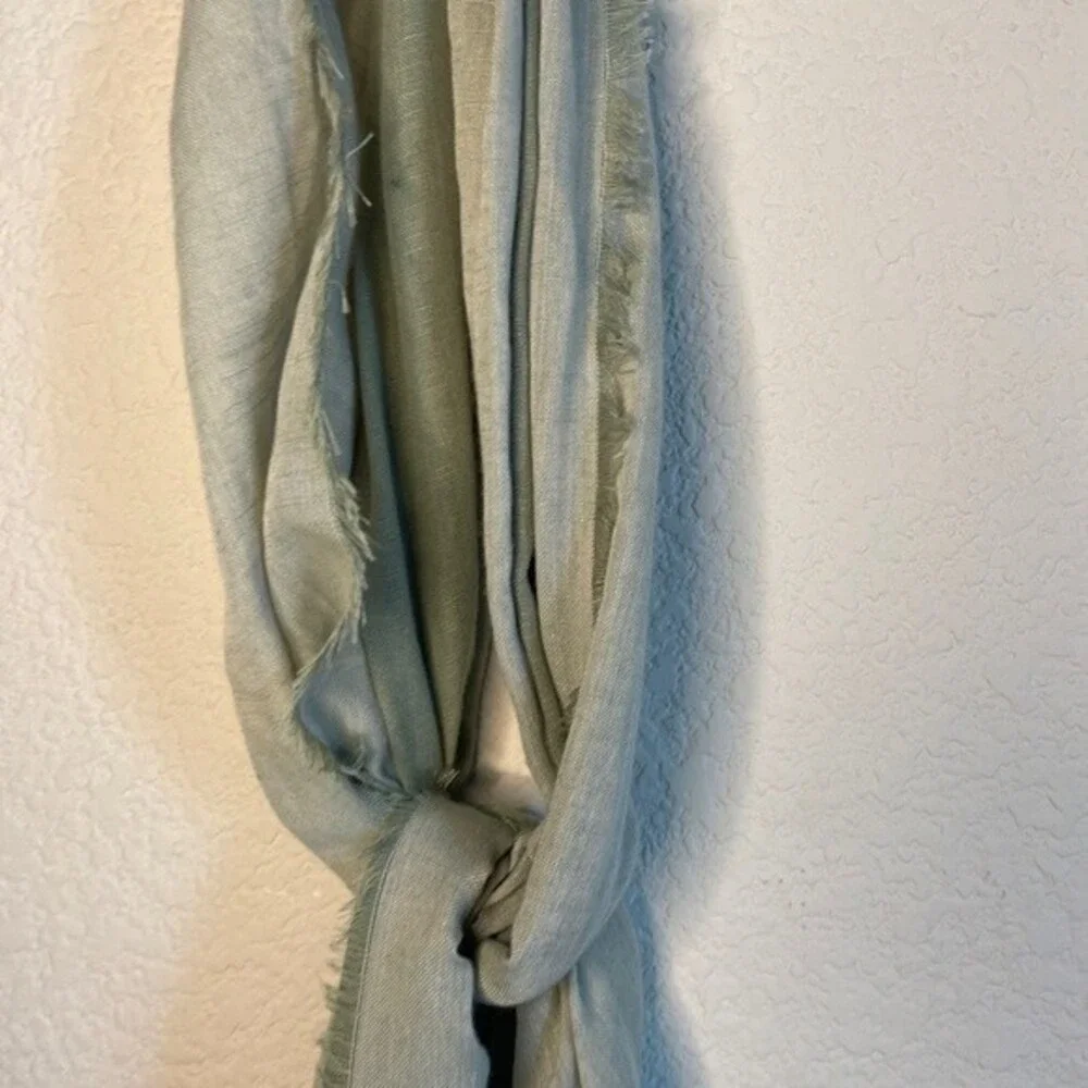 Sonoma Colorblock CasualOblong Scarf green sage fringe New